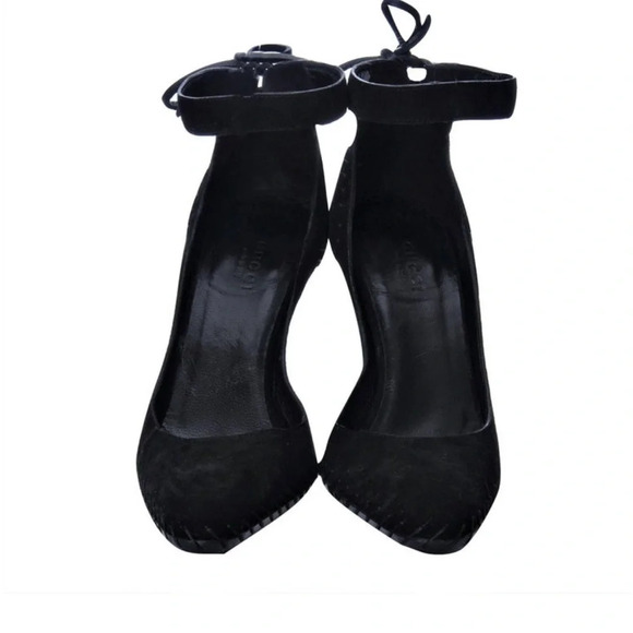 Gucci Tom Ford Suede Whipstitch Suede Leather Heels Sz 7B - Picture 1 of 16